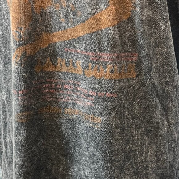 Junk Food Janis Joplin Grey Stone Washed Oversized Graphic Short Sleeve T-Shirt - Picture 4 of 7